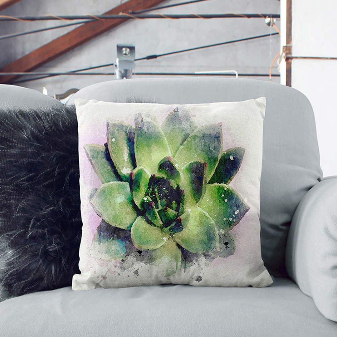A Green Succulent Plant in Abstract Cushion with Filling