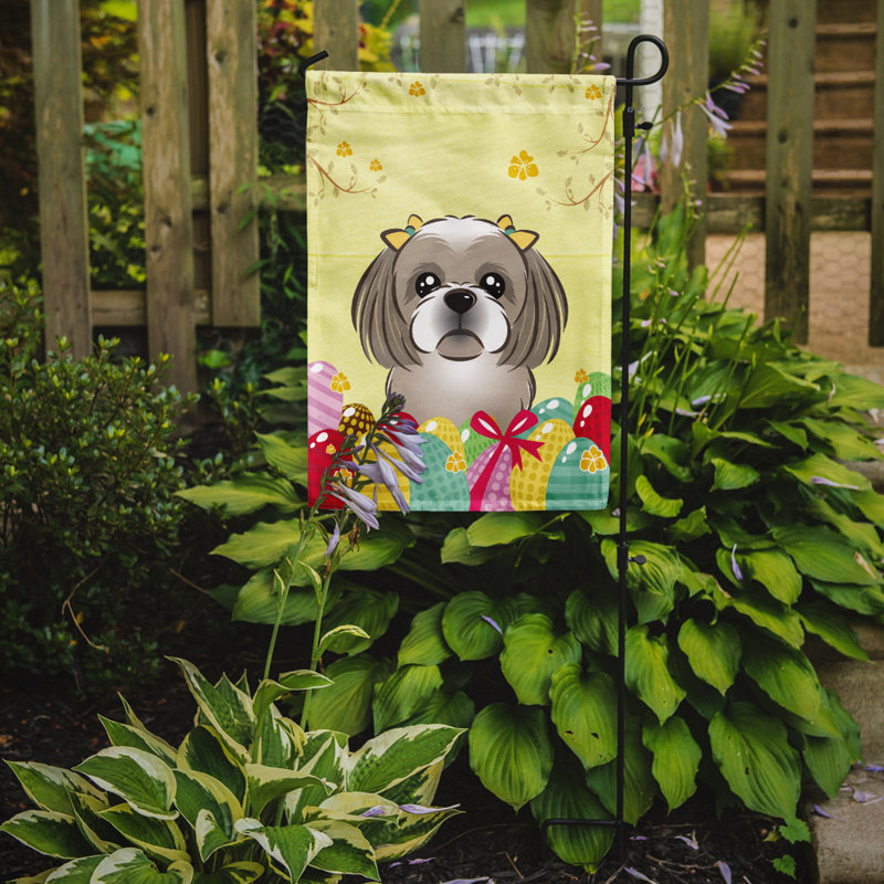Drapeau de jardin Eron, Shih tzu (gris / argent)