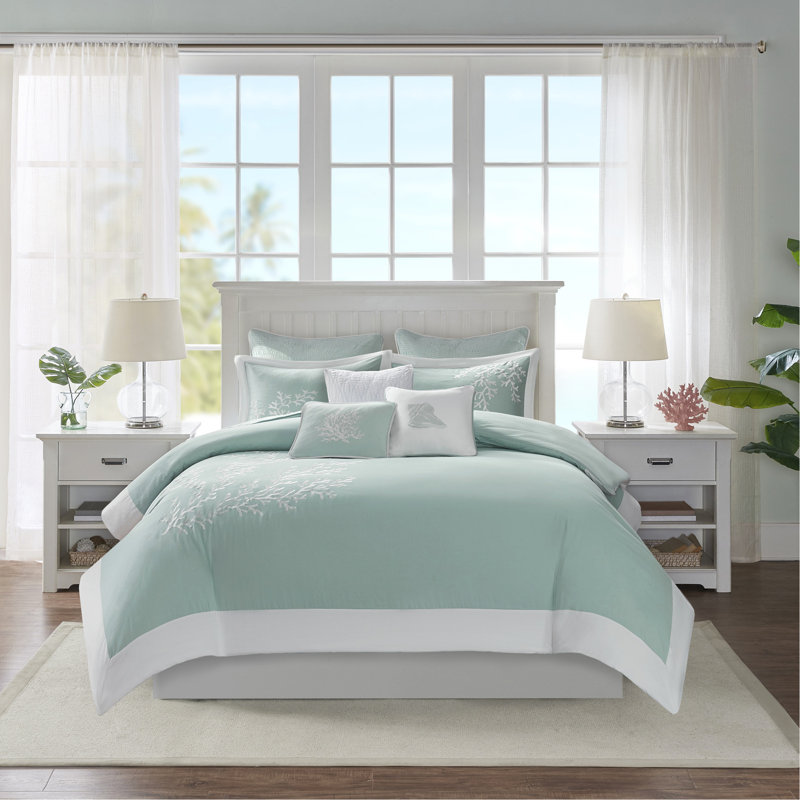Duvet Cover Mini Set Aqua, King Duvet Cover + 2 Shams 