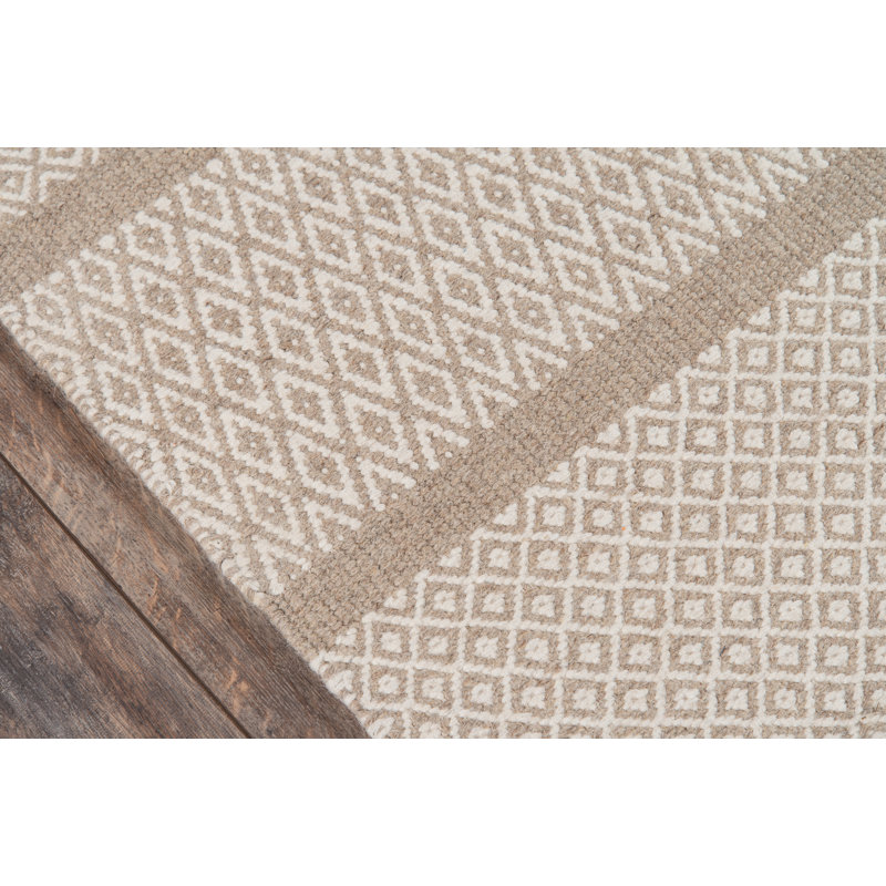Mesa Wool Area Rug in Beige, Rectangle 2' x 3'