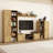 126"W Entertainment Center With Versatile Display And Concealed Storage