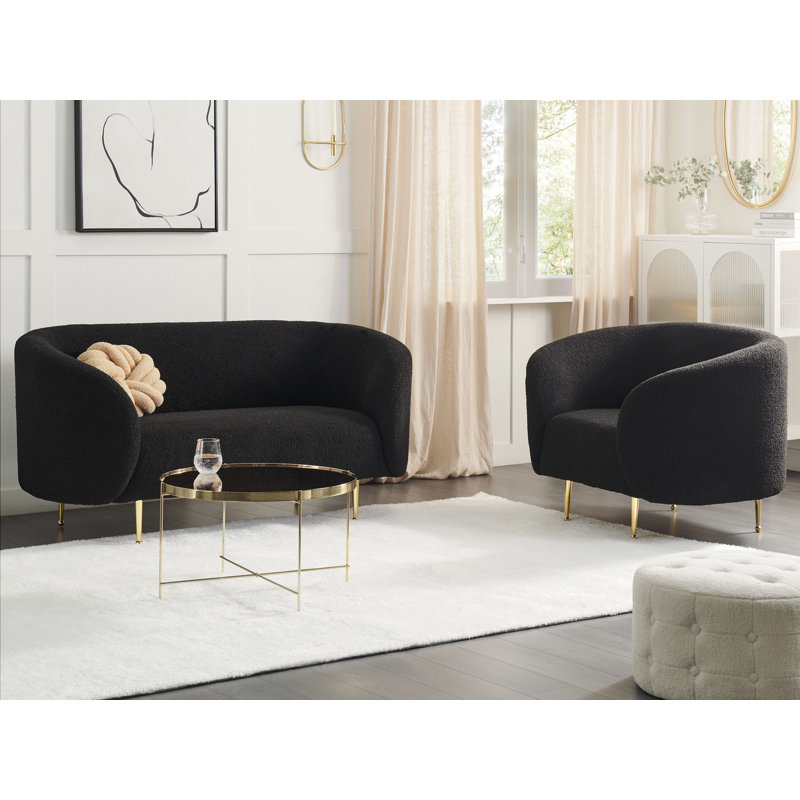 Jenkin 2 - Piece Living Room Set, Black, Gold