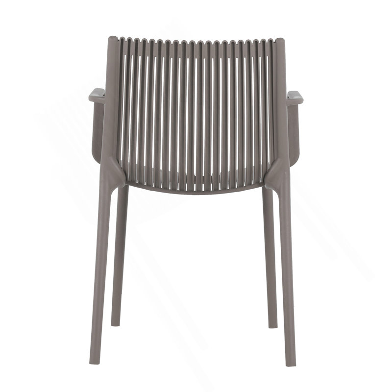 Chaises longues en polypropylène empilables Camron, Gris chaleureux