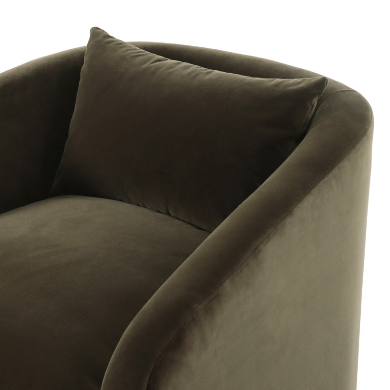 Topanga Swivel Armchair, Surrey Olive Cotton Blend