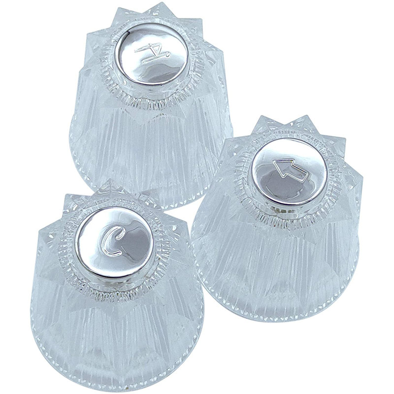 Clear Acrylic 3-Piece Shower Knob Replacement Set