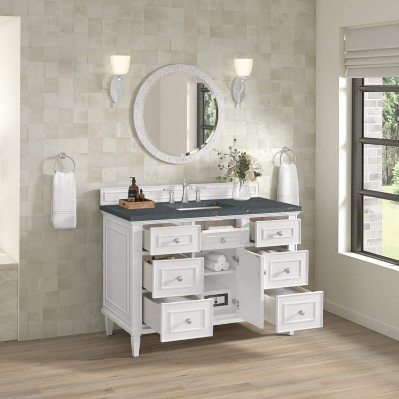 Lorelai 48'' W Single Vanity, Bright White, Parisien Bleu