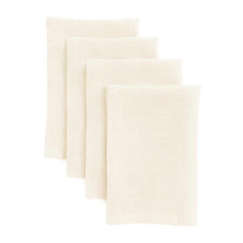 100% Pure Linen Dinner Napkins - Fete, Ivory