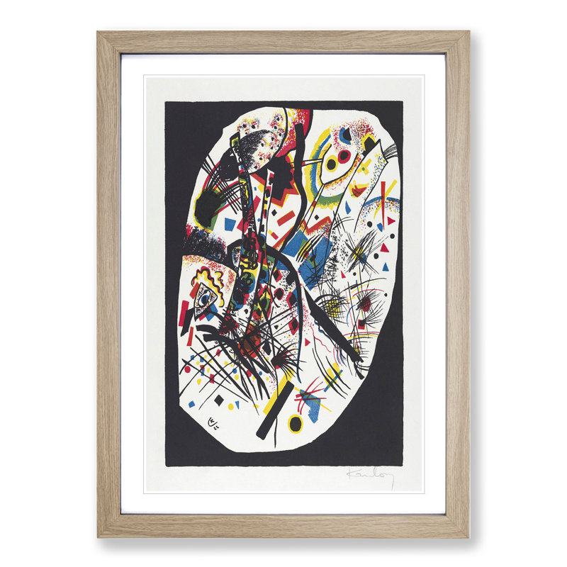 Small Worlds III by Wassily Kandinsky - Single Picture Frame Print on Wood, Oak Framed, 36cm H x 27cm W x 2cm D
