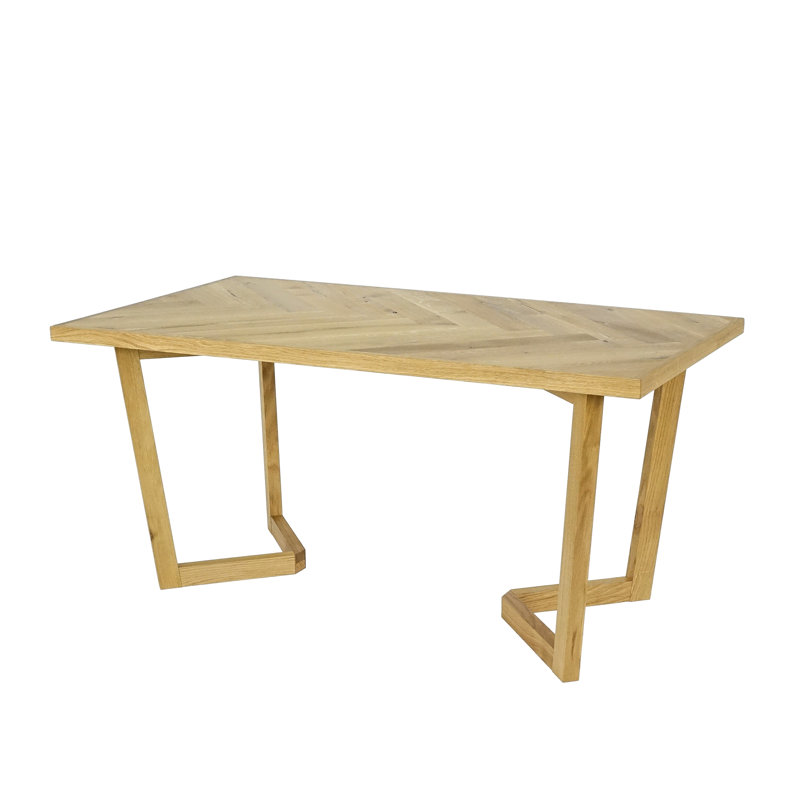 Julianna Oak Solid Wood Base Dining Table, Natural Oil, 76cm H x 140cm W x 80cm D