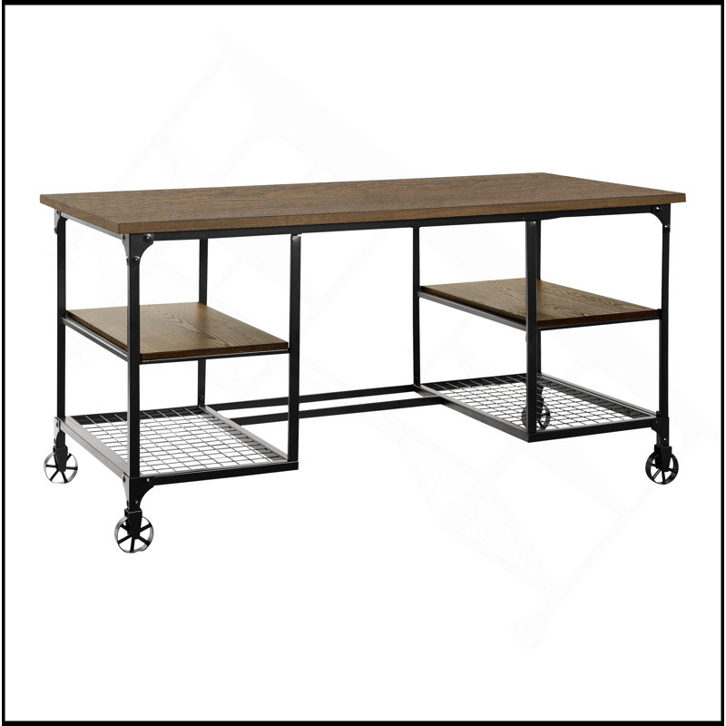 Bureau d'écriture 1 pi avec 4 roulettes en métal Modern