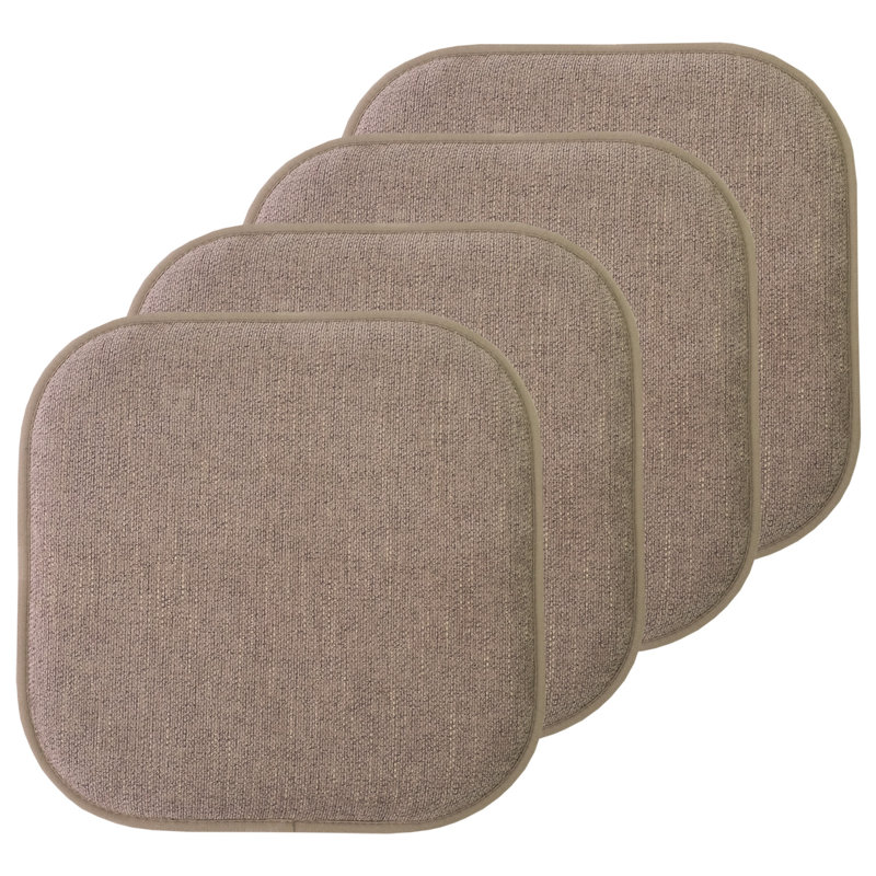 Coussin de chaise en mousse viscoélastique antidérapante 16 po x 16 po Alexis, Paquet de 4, Chocolat