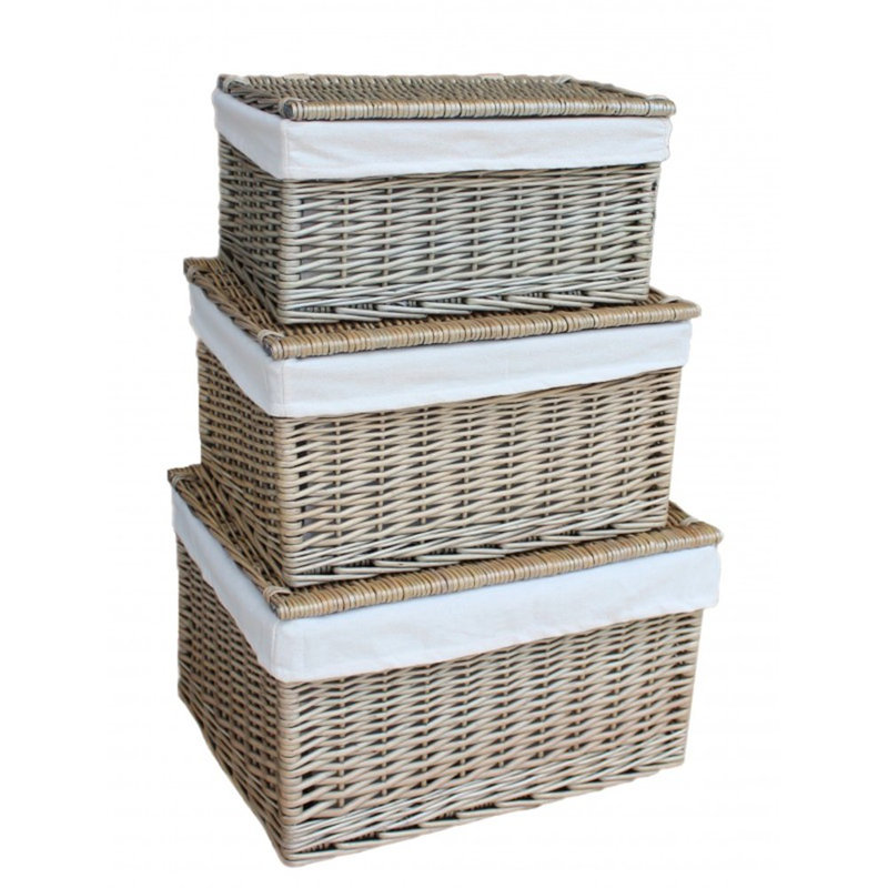 August Grove Wicker Decorative Basket, Beige
