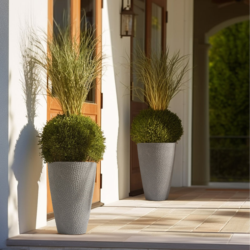 Grand pot à fleurs rond pour plantes d'intérieur / extérieur, grand pot à fleurs, Noir, noir, noir, noir, 2