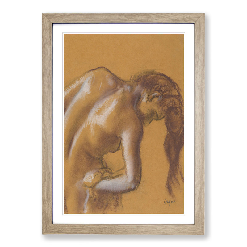 Study of a Nude Woman Vol.3 by Edgar Degas - Framed Print, 48cm H x 36cm W x 2cm D, Oak Framed