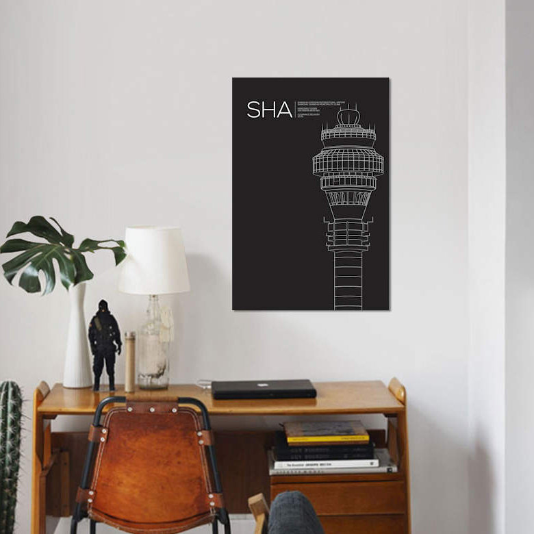 « sha tour, shanghai international airport » par 08, reproduction d’impression sur toile, H 40 po x l 26 po x P 1,5 po