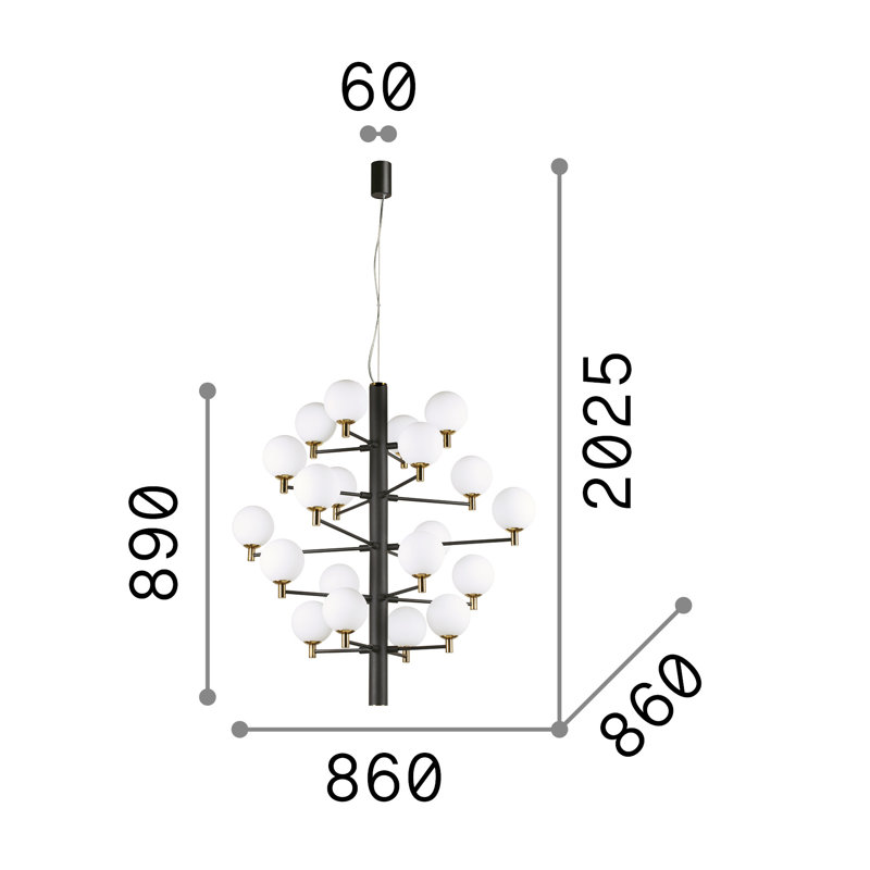 Copernico 20 - Light Shaded Chandelier