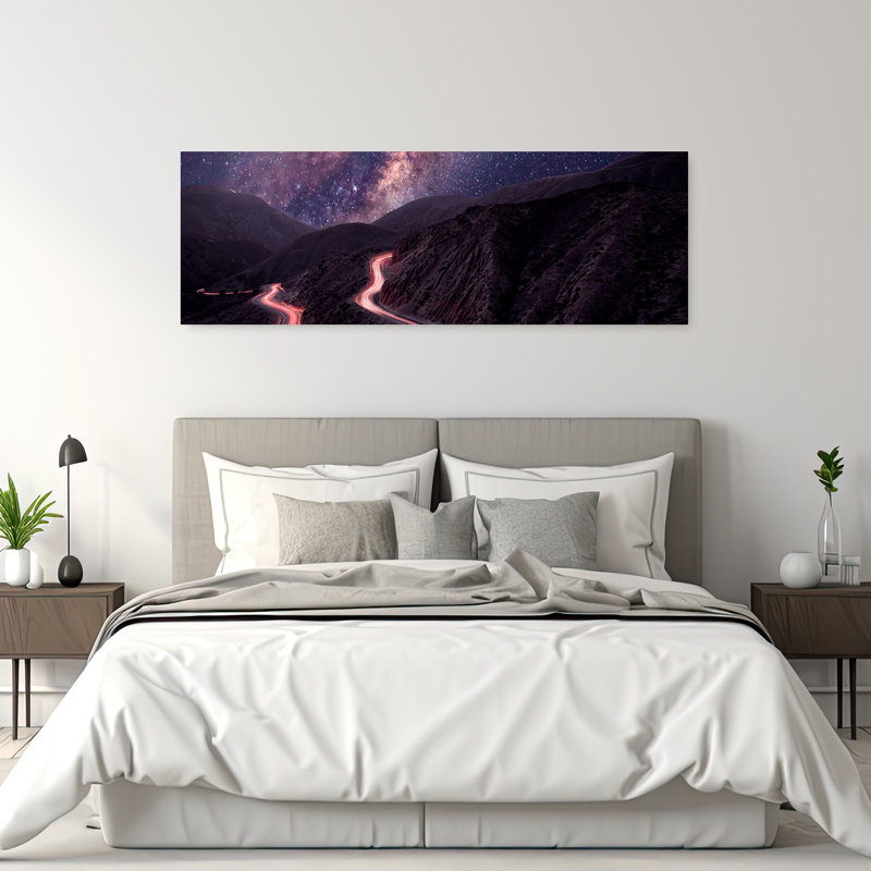 Art contemporain, paysage de montagne, H 60 po x l 20 po