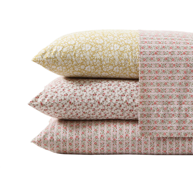 Marta Stripe Pink Cotton Percale Queen Sheet Set