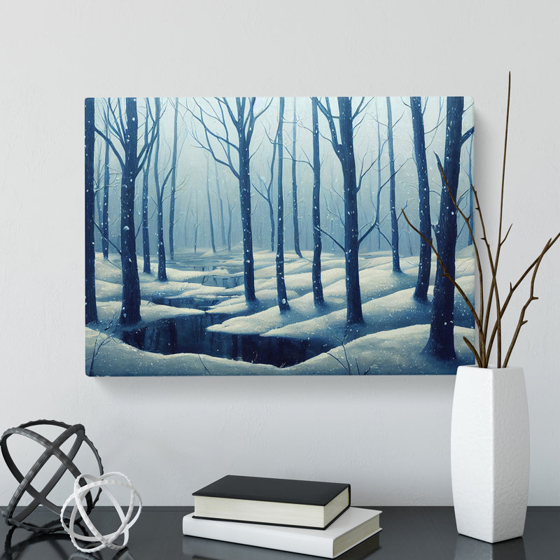 Winter Forest Painting Vol.3 - Wrapped Canvas, 50cm H x 76cm W x 3cm D
