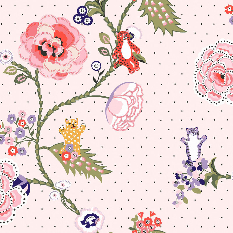 Cath Kidston 304.8m x 1.3m Matte Wallpaper Roll, Pink