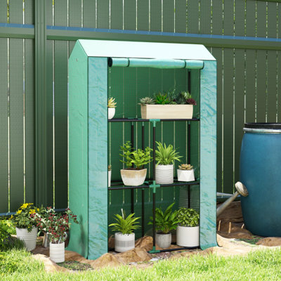 Corren Modern Steel Frame Greenhouse With UV Resistant Cover And Roll-Up Door