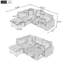 Canapé-lit modulaire convertible en L 82,67 po avec repose-pieds et rangement-121051685