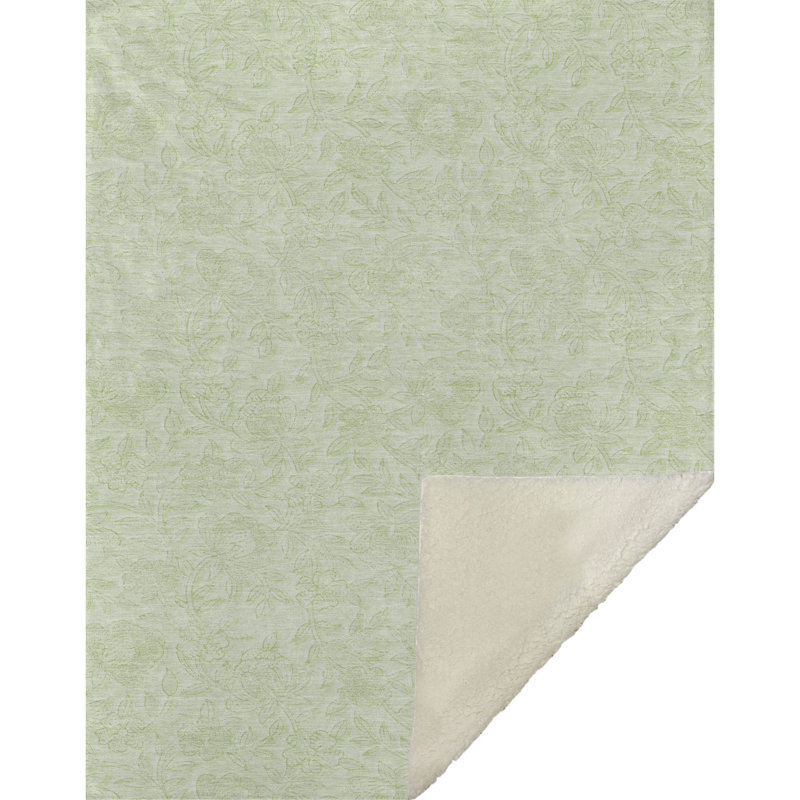 Jeté floral Sherpa ASB782 Addison, Aloès