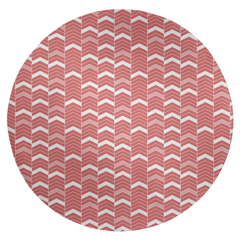 Chenille Chevron Indoor Rug, Round 5'