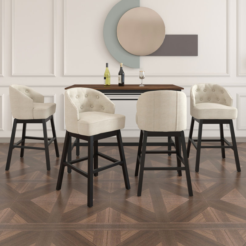 Tabouret de bar et de comptoir pivotant, Beige