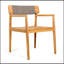Chaises de salle à manger d'extérieur en bois d'acacia tressé avec accoudoirs Creative