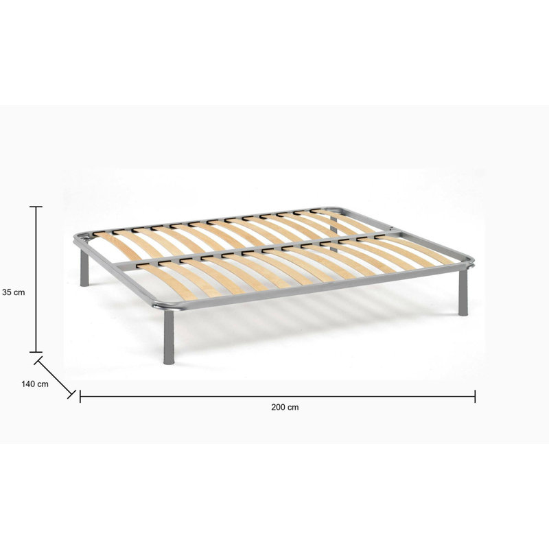 Lingenfelter Bed, Gray, European Double (140 x 200cm)
