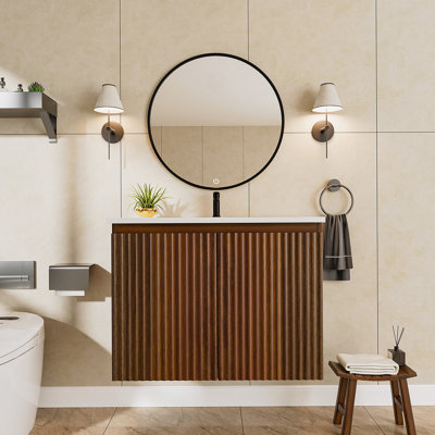 Armoire murale pliante avec évier crème