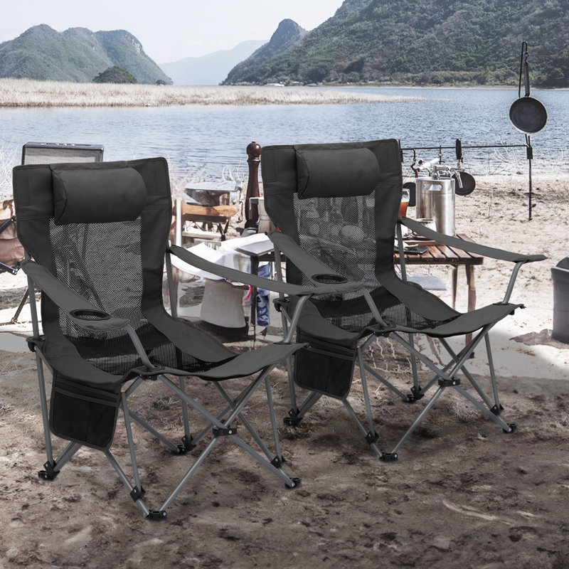 Chaise de camping Osewalt, Noir