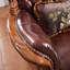 Fauteuil de luxe de style européen avec fauteuil capitonné en cuir de vache de 48,43 po de largeur