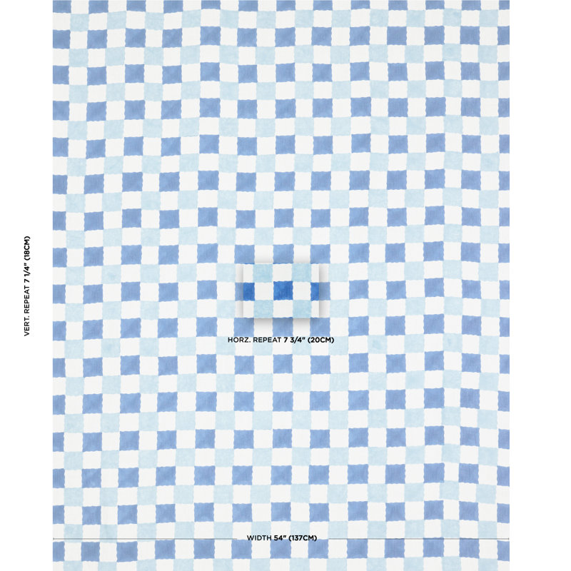 Tissu à carreaux Molly Mahon, Bleu