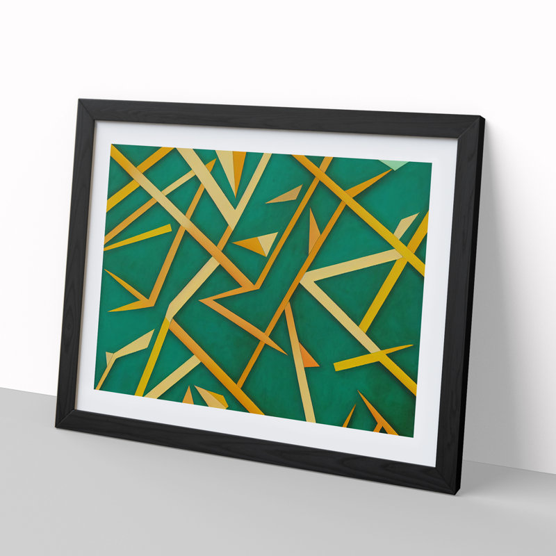 Favourable Abstract - Single Picture Frame Print, Black, 46cm H x 64cm W x 2cm D