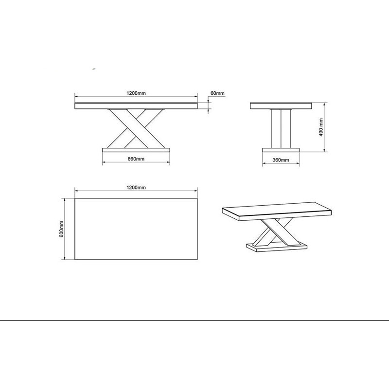Michael Cross Legs Coffee Table, White/High-gloss black