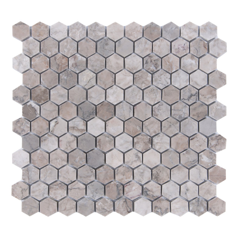 Carreau de mosaïque en marbre 12 po x 12 po, Marbre gris nuageux