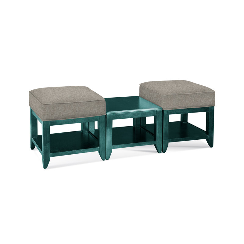 Elements Upholstered Cube Ottoman, Antique Black, Basic Gray; 0317-83