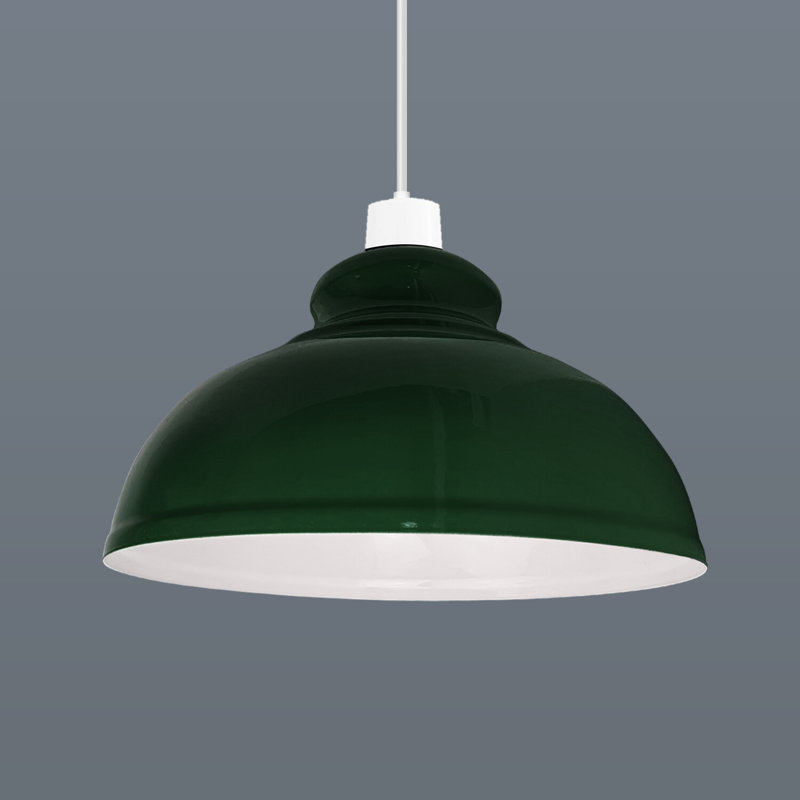 Trabelsi 17cm H Metal Dome Lamp Shade, Green