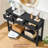 Fluted Wood Console Table with 3 Drawers-266278197