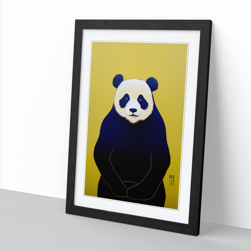 Panda Portrait Vol.1 - Wall Art, 34cm H x 25cm W x 2cm D, Oak