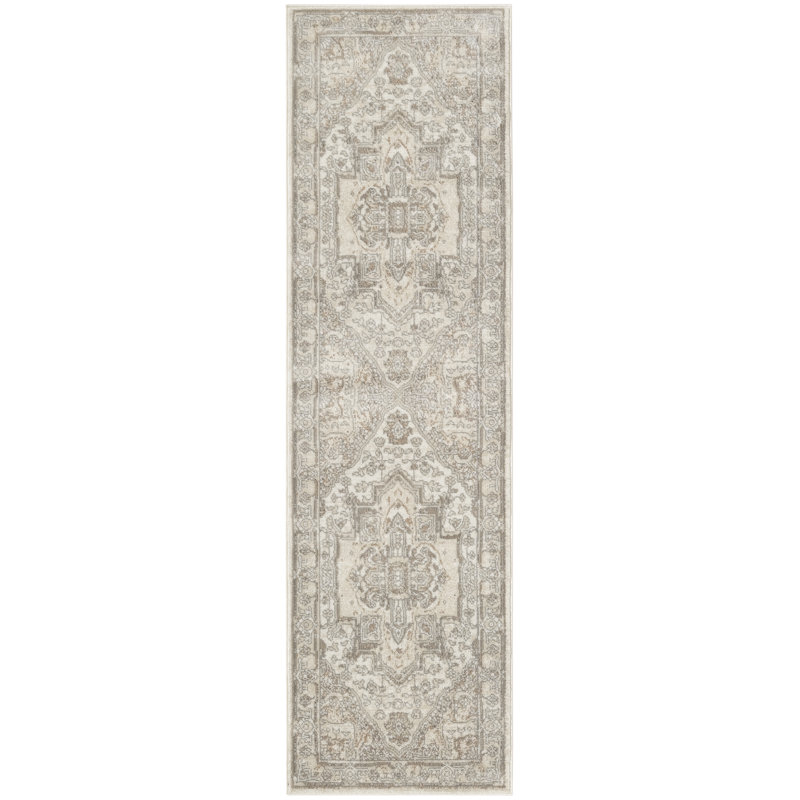 Tapis d'intérieur beige Graelyn, Tapis de couloir 2 pi 2 po x 7 pi 6 po