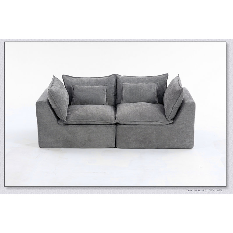 Canapé d'angle modulaire surdimensionné Cloud Couch de 74,8 cm de largeur, pour un confort et une détente ultimes dans les ensembles de meubles de salon, 2 places