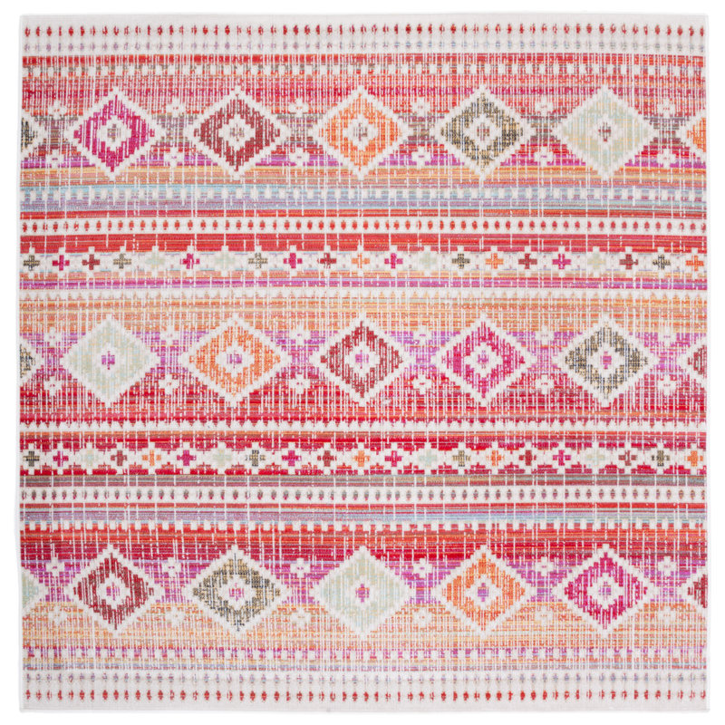 Trent 200 Performance Southwestern Indoor/Outdoor Area Rug, Square 6'7"