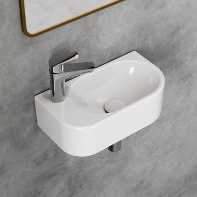 Belfry Bathroom Manders 40mm L x 22mm W White Ceramic Rectangular Sink