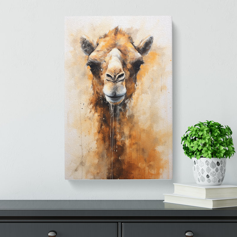 Camel Gestural - No Frame Print, 50cm H x 35cm W x 3cm D