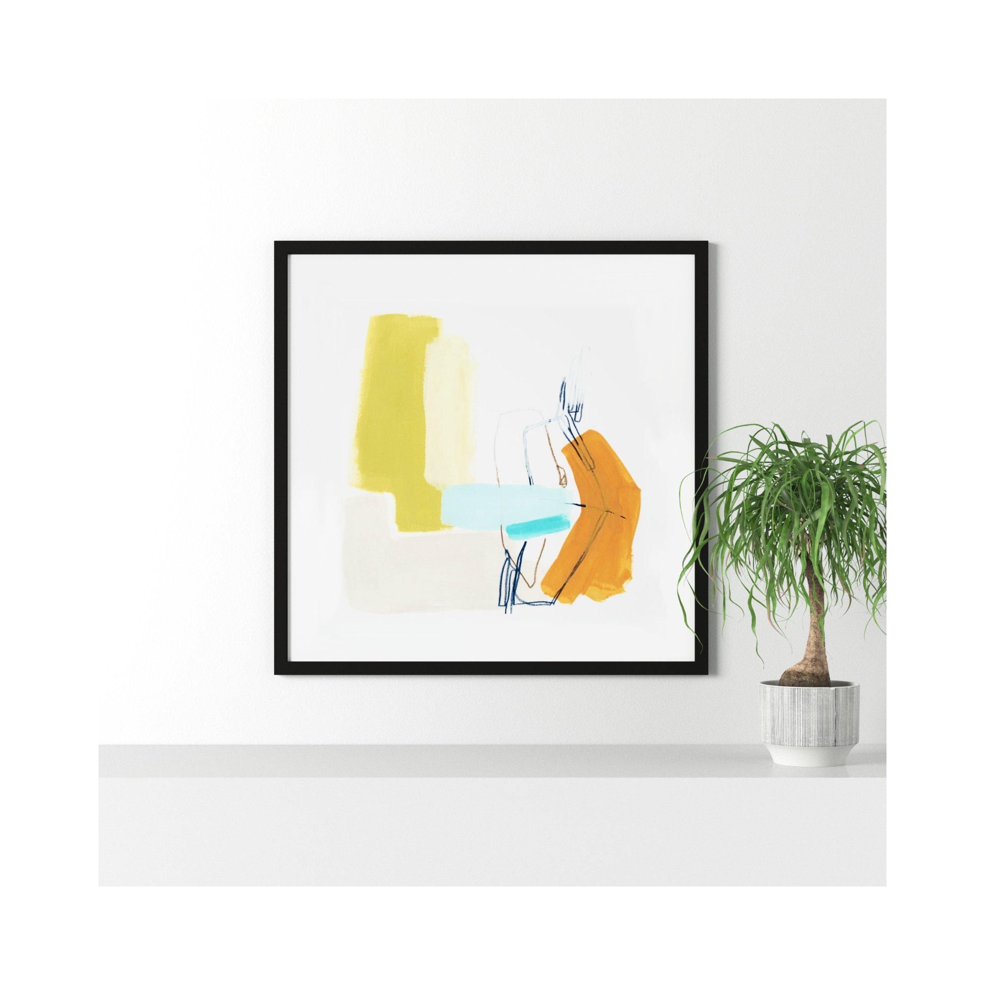 Adagio IV by June Erica Vess, Noir Black Framed Paper, 33.38" H x 33.38" W x 0.88" D
