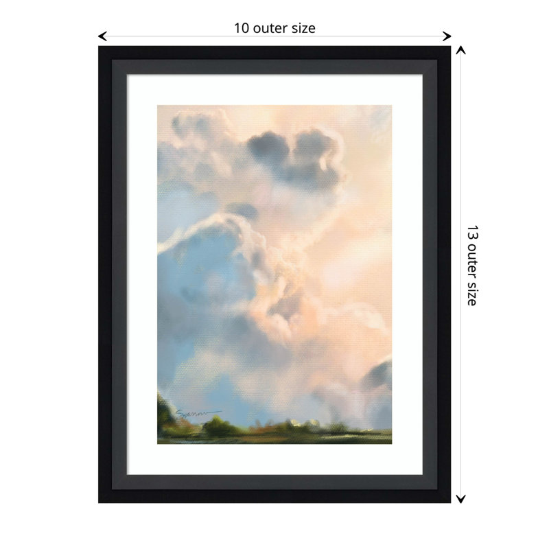 Cloud I by Mary Sparrow, 10" W x 13" H x 2" D, Black Framed