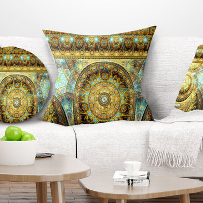 Brown Extraterrestrial Life Cells - Floral Printed Pillow